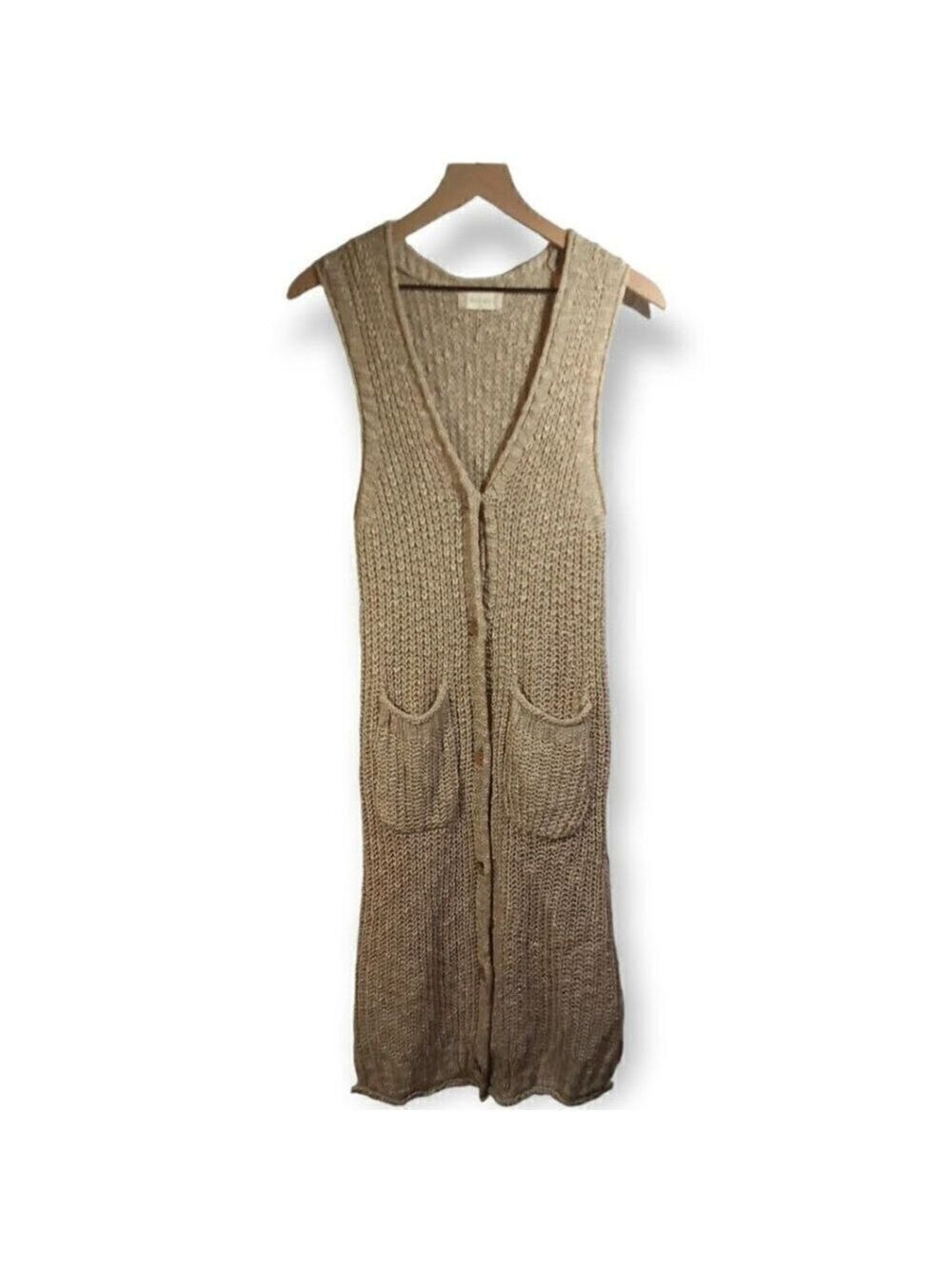 Altar'd State Boho Button Down Sleeveless Open Knit Cardigan Size S